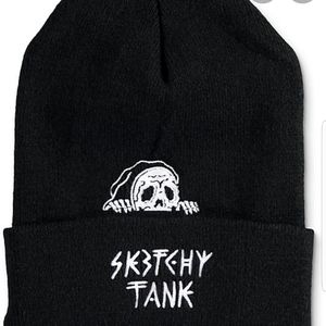 Sketchy Tank Black Knit Beanie